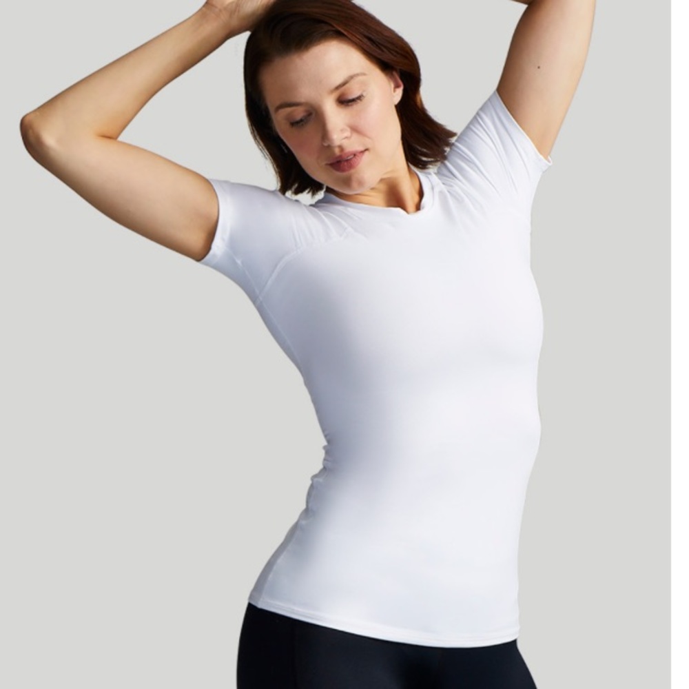 TOMMIE COPPER WOMEN’S PRO-GRADE SHORT SLEEVE SHOULDER SUPPORT SHIRT SZ M WHITE - Picture 6 of 12